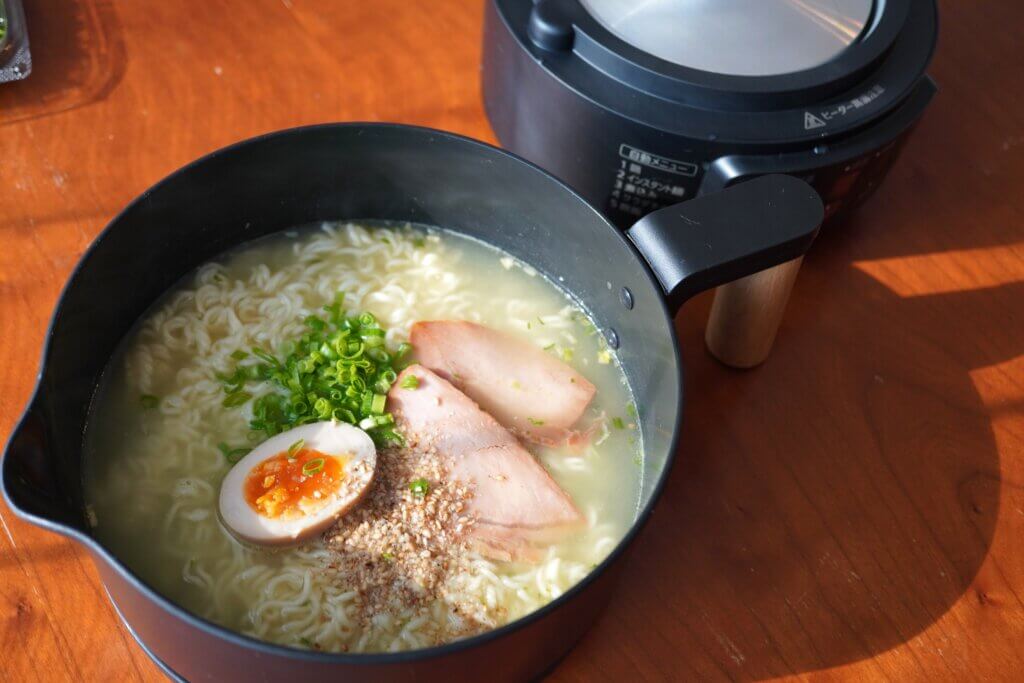 アイリスオーヤマ クッキングケトルで作ったラーメン